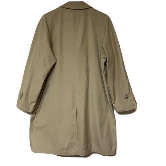 Permanent Press Trench Coat Beige men Size 38 Short No Ironing Necessary - Picture 11 of 12